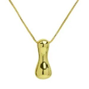14k Gold Plated Chunky Balloon Bubble Initial Charm Pendant Necklace - Letter I
